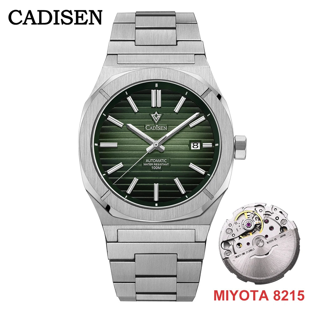 CADISEN Taucheruhr Retro Luxus Saphirglas MIYOTA 8215 Deutscher Designer Herren Automatikuhr Mechanisch 10Bar Wasserdicht Leuchtend