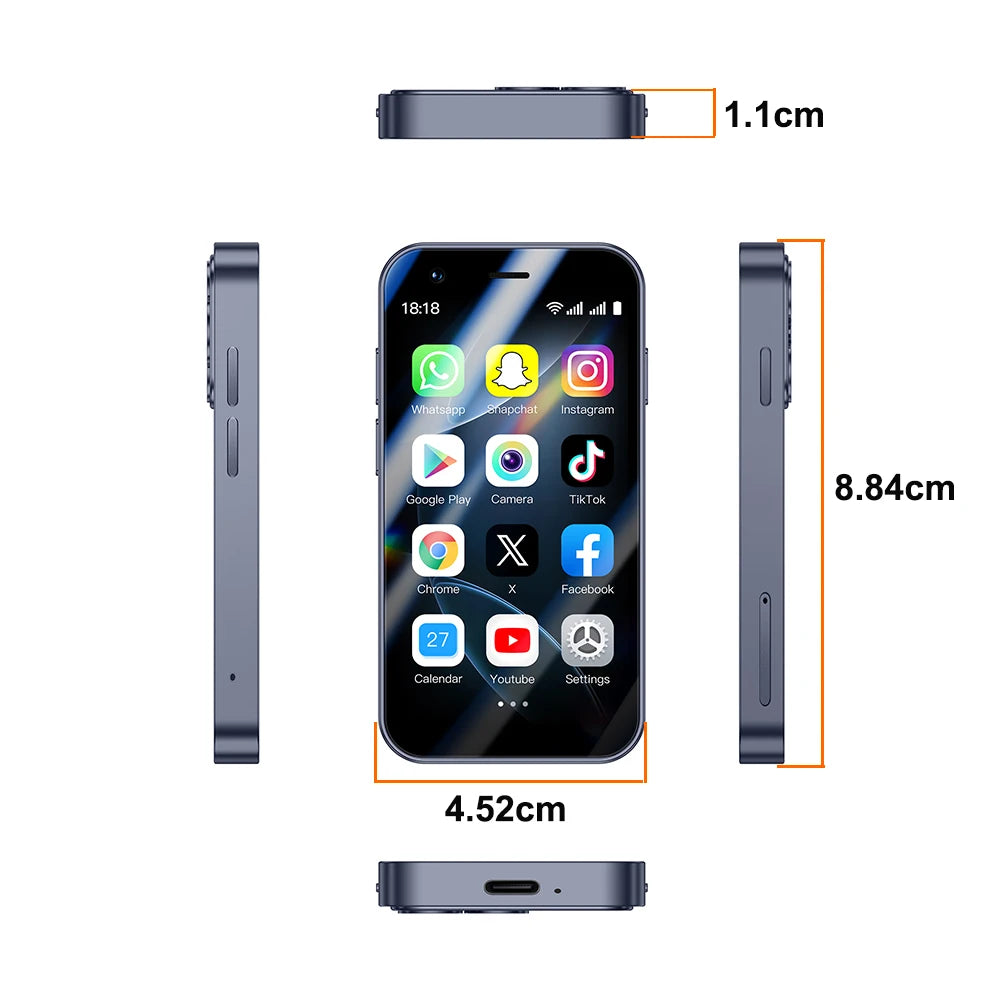 SOYES A17 Mini Android8.1 Smartphone 3.0 Zoll 2GB RAM 16GB ROM Dual SIM Standby Play Store 3G kleines Telefon