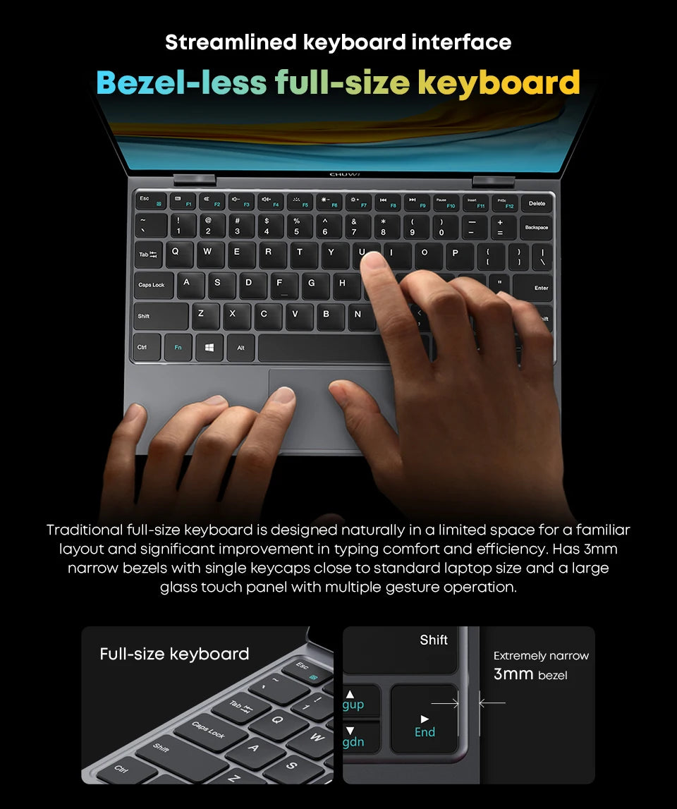 CHUWI MiniBook X Laptop Tablet 2-in-1 Intel N150/N100 10,51" FHD IPS Bildschirm 16GB / 12GB RAM LPDDR5 512G SSD Windows 11 Notebook