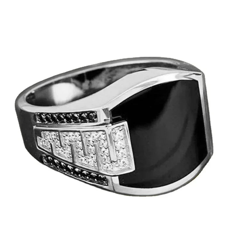 Nouvelles bagues brillantes en métal 2023 pour hommes, anneaux géométriques larges, chevalière carrée, style punk, bijoux fantaisie, vente en gros