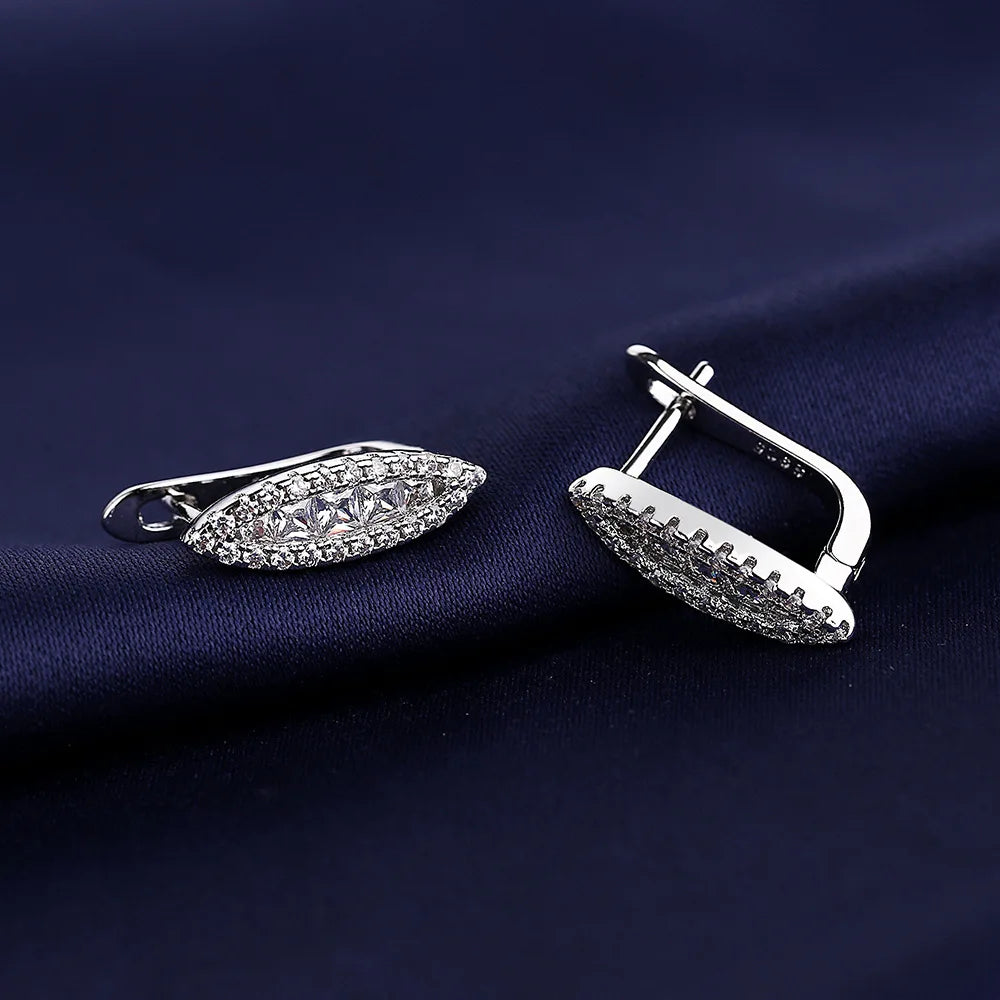 Ohrringe aus 925er Sterlingsilber, Schmuck, hochwertige Retro-Ohrringe mit einfachem Muster, lila-weiße Zirkon-Ohrringe, Bestseller