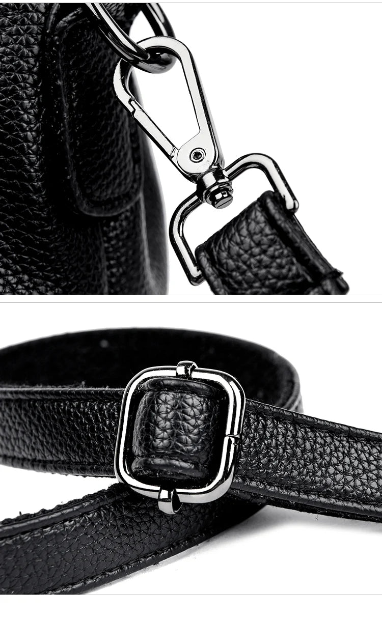 Damen Handtaschen aus weichem Leder Luxus Designer Handtasche Einfarbig Damen Schulter Umhängetasche und Geldbörse Pendler-Tasche