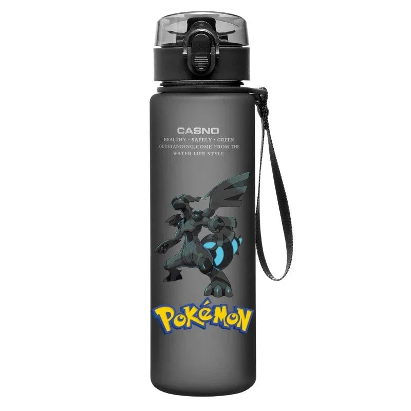 560ML Pokémon Wasserbecher Pikachu Mewtu Gengar Tragbare Plastik-Cartoon-Outdoor-Sport-Großraum-Reise-Wander-Wasserflasche