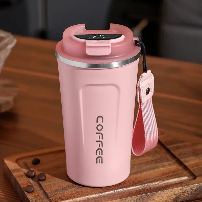 Tasse à café Thermos 380/510 ml en acier inoxydable avec affichage de la température, bouteille d'eau isolée, flasque sous vide.
