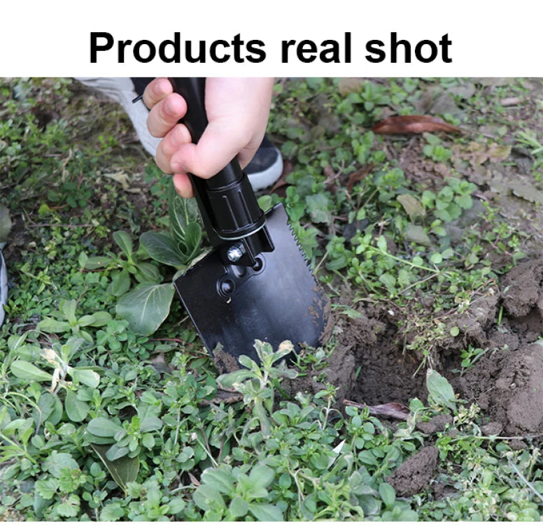 Outdoor 3-in-1 Foldable Shovel Portable Multifunctional Camping Shovel with Bag for Hiking, Off-roading DIY Projects At Home