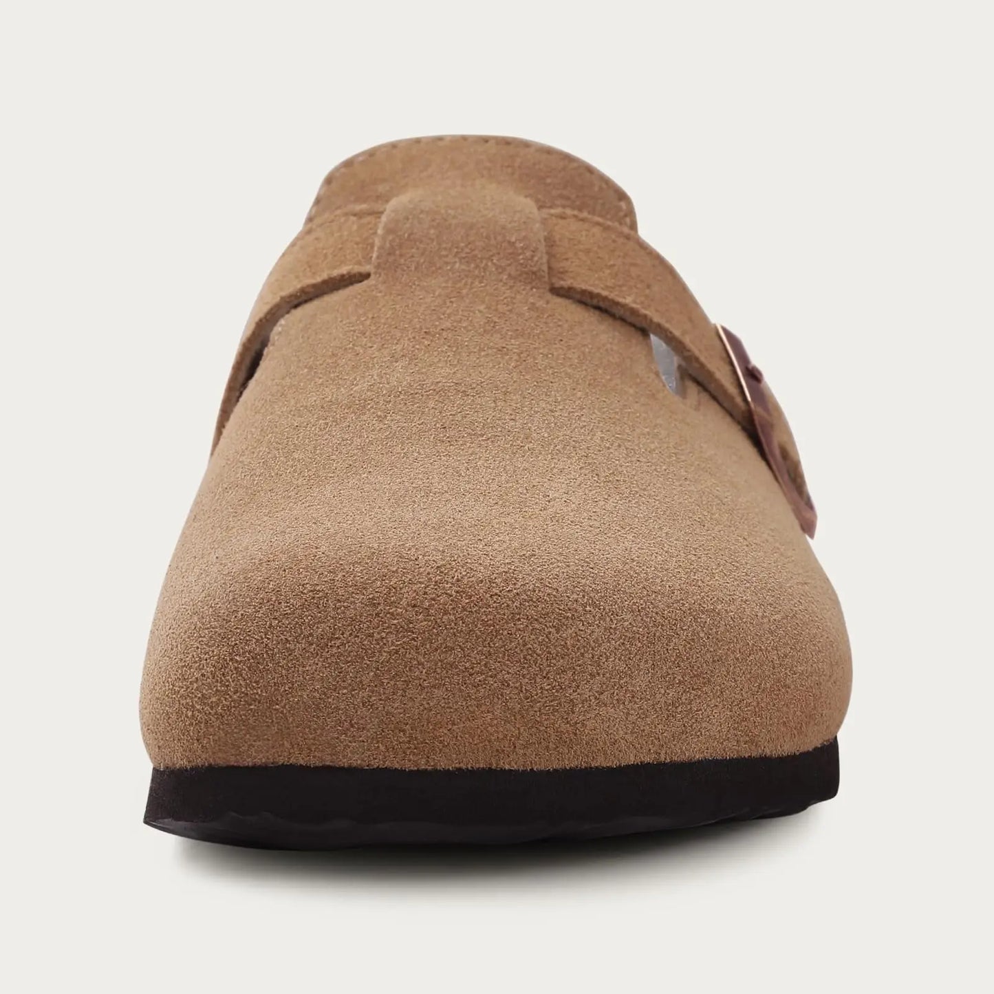 KIDMI Wildleder-Clogs für Damen Herren Pantoletten Korkfußbett Sandalen mit Fußgewölbestütze Modische rutschfeste Outdoor-Strandschuhe Hausschuhe