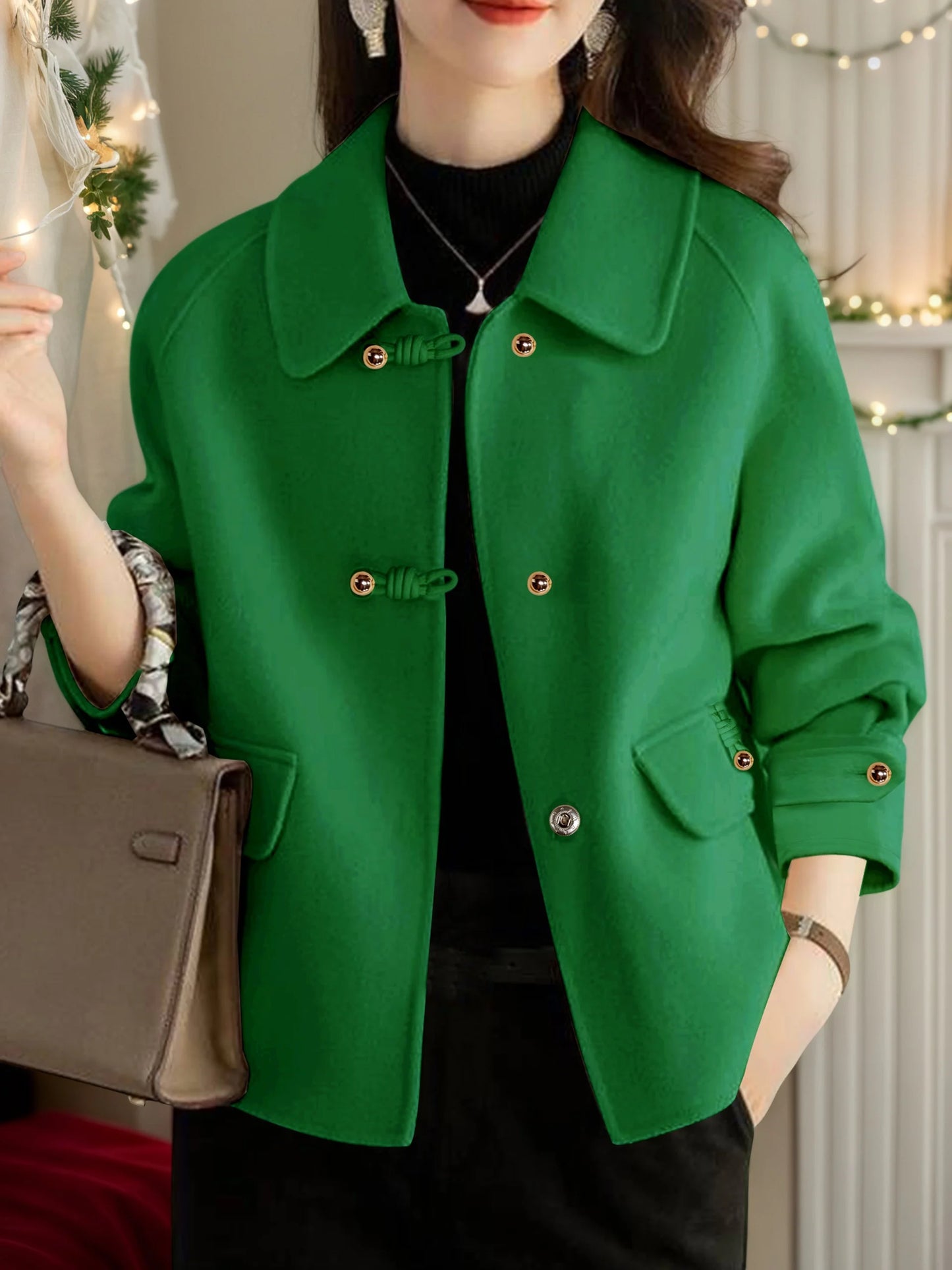 Manteaux courts élégants et unis pour femme, vêtements chauds d'automne et d'hiver, tenues de bureau formelles pour femme, nouveautés en matière de vêtements d'extérieur