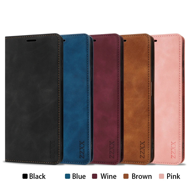 Wallet Skin Friendly Flip Leder Hülle für Samsung Galaxy S26 Ultra S25 Edge S24 Plus S23 FE A15 A16 A17 A26 A35 A36 A54 A55 A56