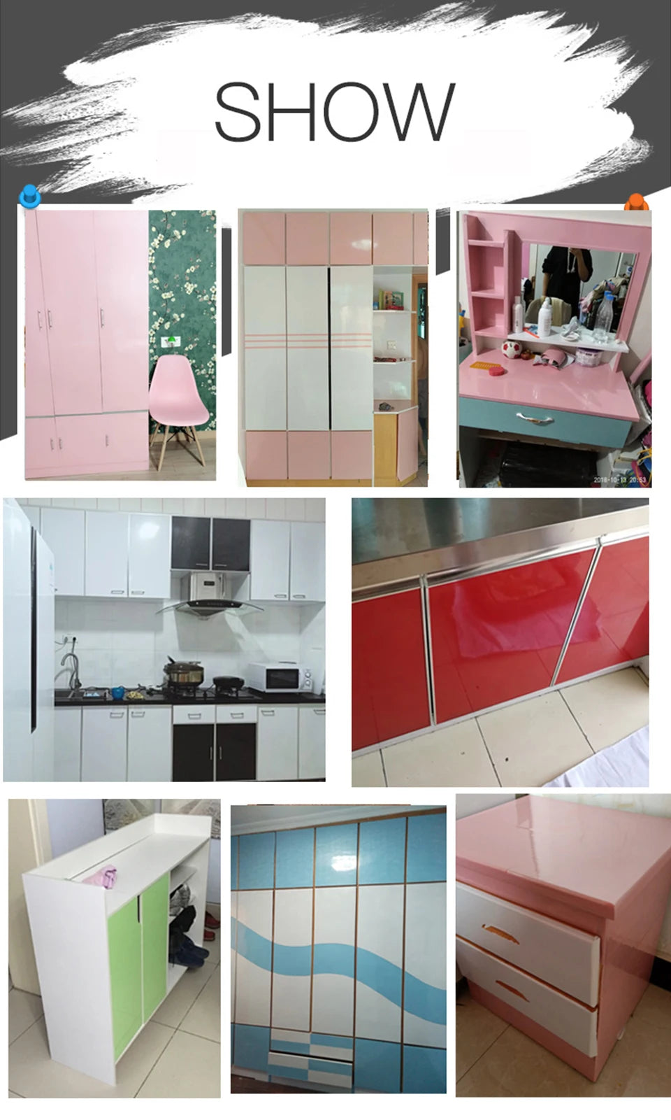 Autocollants de marbre en PVC, papier peint auto-adhésif, imperméable, résistant à la chaleur, pour comptoirs de cuisine, tables, meubles et armoires.