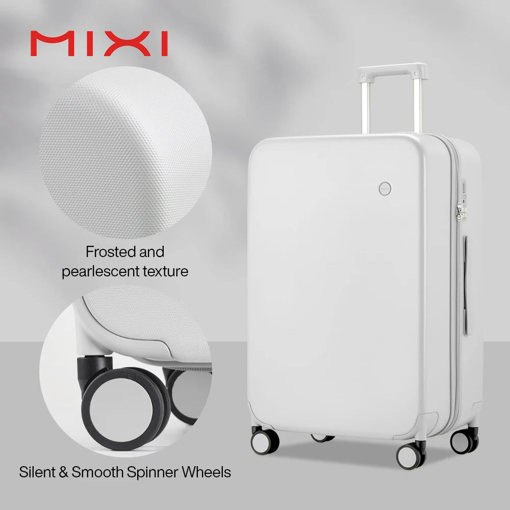 Mixi Puristisches Design Reisekoffer Herren Trolley 14 20 24 26 Zoll Rollkoffer Hartschale Feingitter Damen Koffer