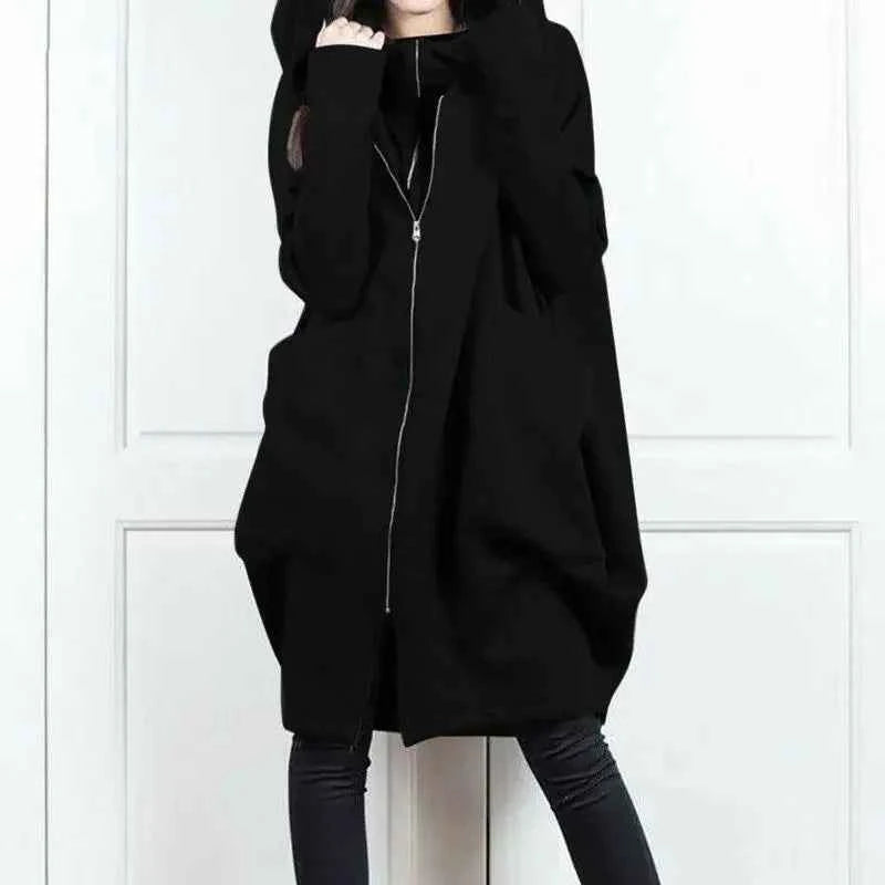 Hoodies Baggy Hooded Sweatshirt for Women Full Zip Up Woman Tops With Zipper New In Loose Harajuku Fashion Outerwears M E Basic