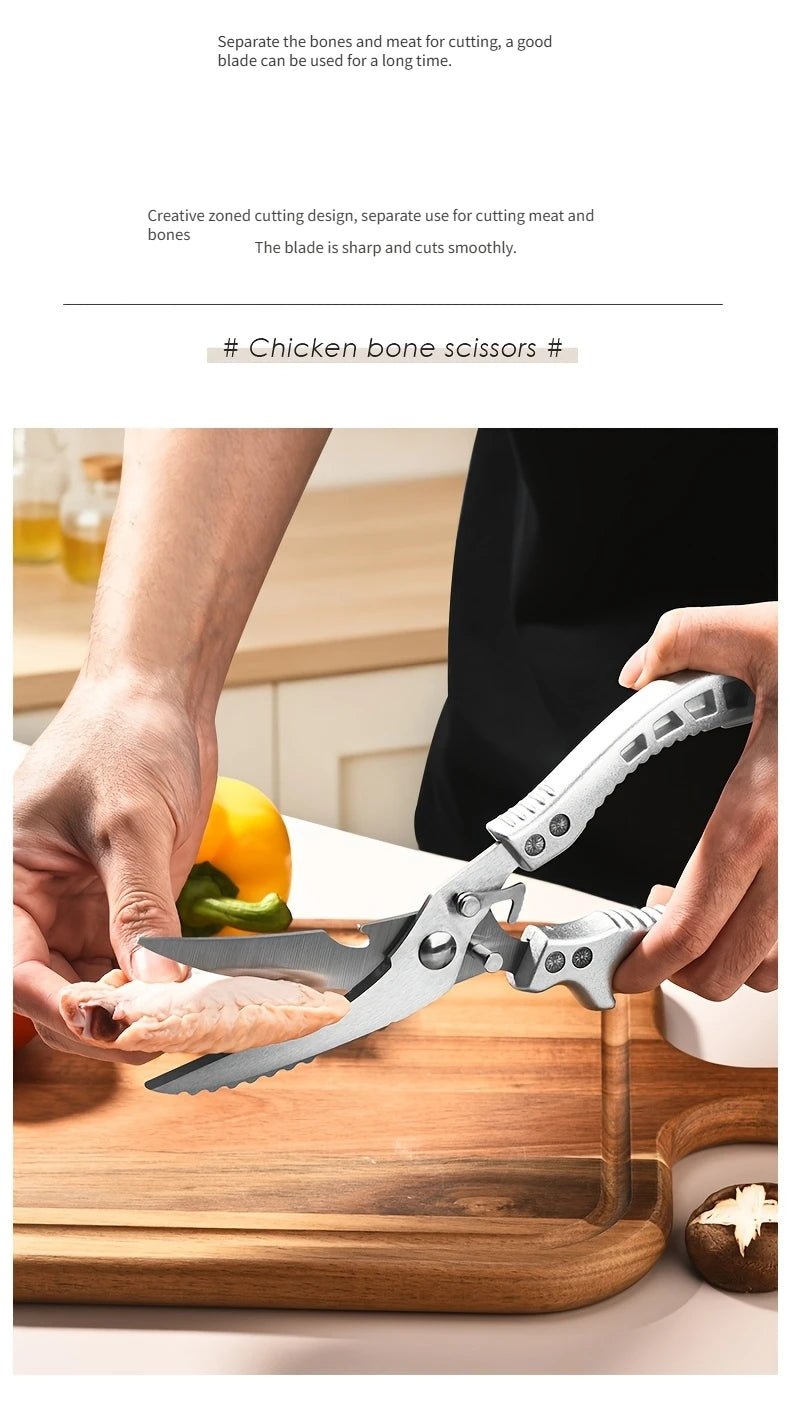 Heavy Duty Kitchen Scissors Meat Fruit Boning Fishing Hunting Camping Professional Stainless Steel Chicken Bone Kitchen Shears