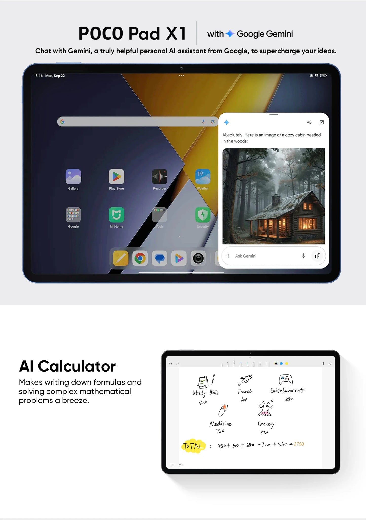 Original POCO Pad X1 Globale Version Tablets Snapdragon 7+ Gen 3 11,2'' 3,2K 144Hz Display 13MP 8850mAh 45W Turbo Charging