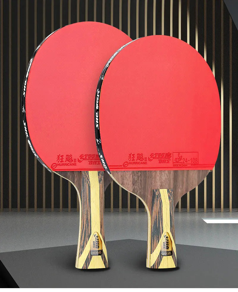 Raquette de tennis de table professionnelle DHS 9 étoiles, 5 plis bois 2 ALC, raquette de ping-pong offensive avec revêtement collant Hurricane