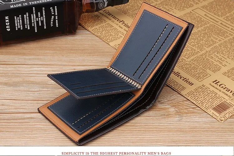 Neue Herren-Brieftasche Kurz Gefrostetes Leder Portemonnaie Retro Zweifach Faltbares Vertikales Portemonnaie Jugend Koreanisches Multi-Karten Portemonnaie 2022 Luxus Portemonnaie