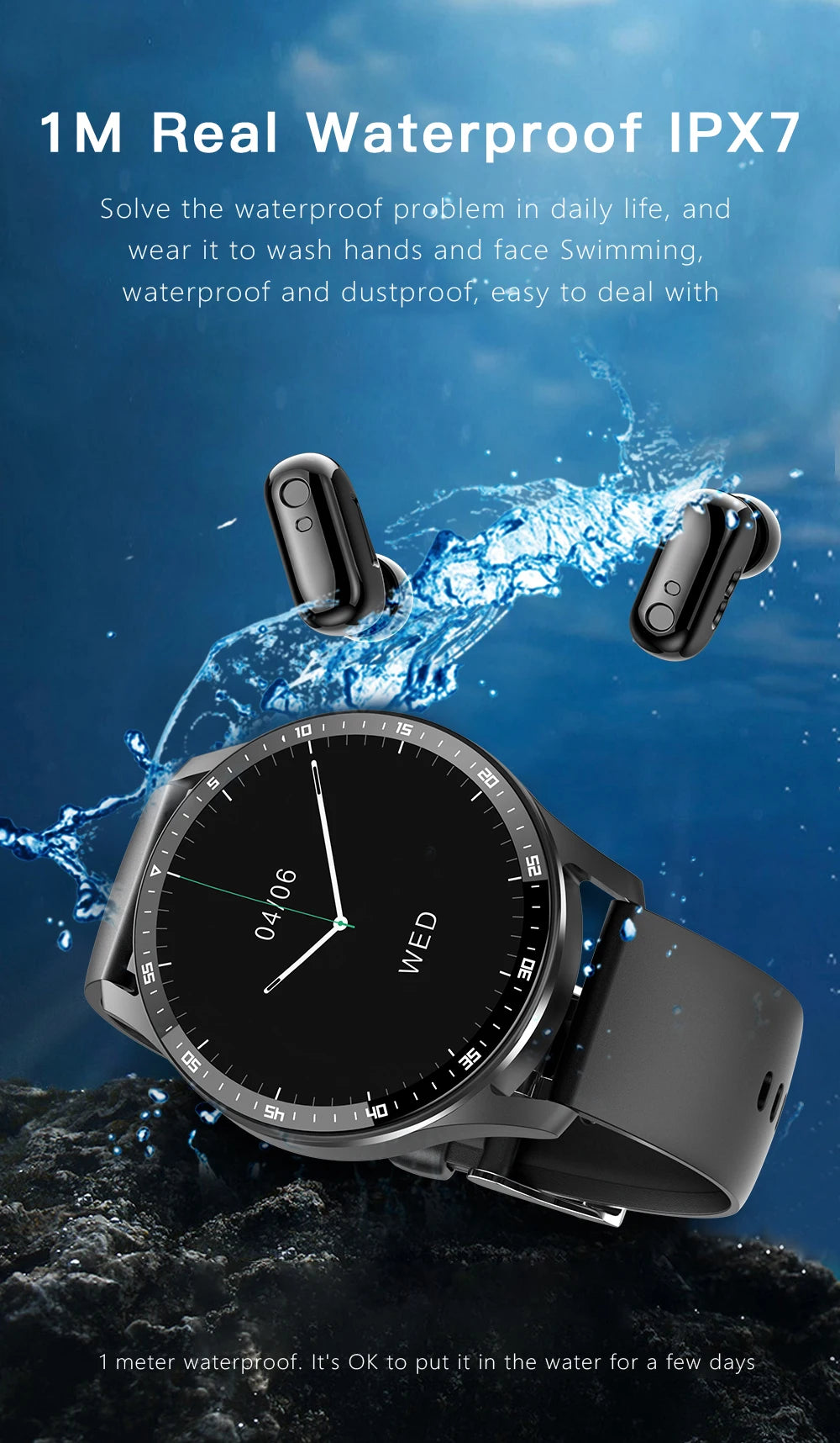 Montre Intelligente 2 en 1 X7 avec Écouteurs Montre Connectée Écouteurs Bluetooth TWS Moniteur de Fréquence Cardiaque et de Pression Artérielle Montre Sport Montre Fitness