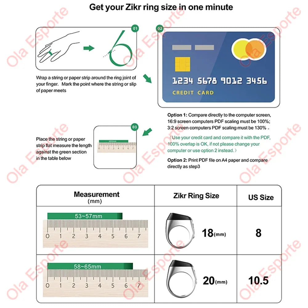 Bague Smart Zikr Qibla 2026, éloge, tasbih, compteur numérique électronique pour musulmans, rappel de vibration à 5 heures de prière, étanche