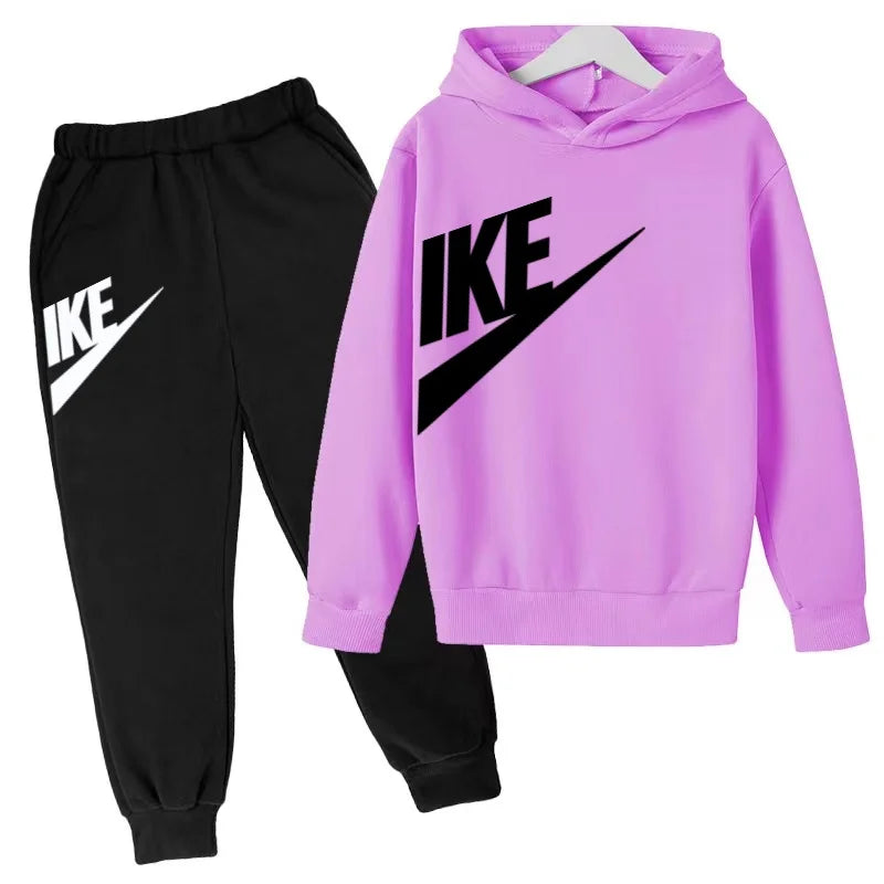 Children 3-12 Years Old Autumn Winter Hoodie Long-sleeved Boys Sweatshirt Girls Toddler Sports Coat Top+Pants Stylish Casual Set
