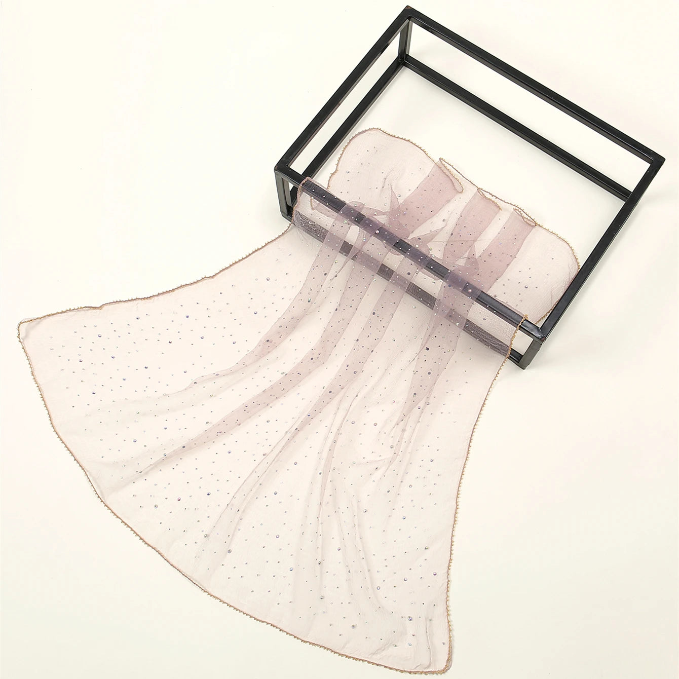 80*80cm Small Size Square Scarf Thin Light Breathe Turban Diamonds Solid Color Lace Veil Headscarf  Luxury Bag Scarf Accessories