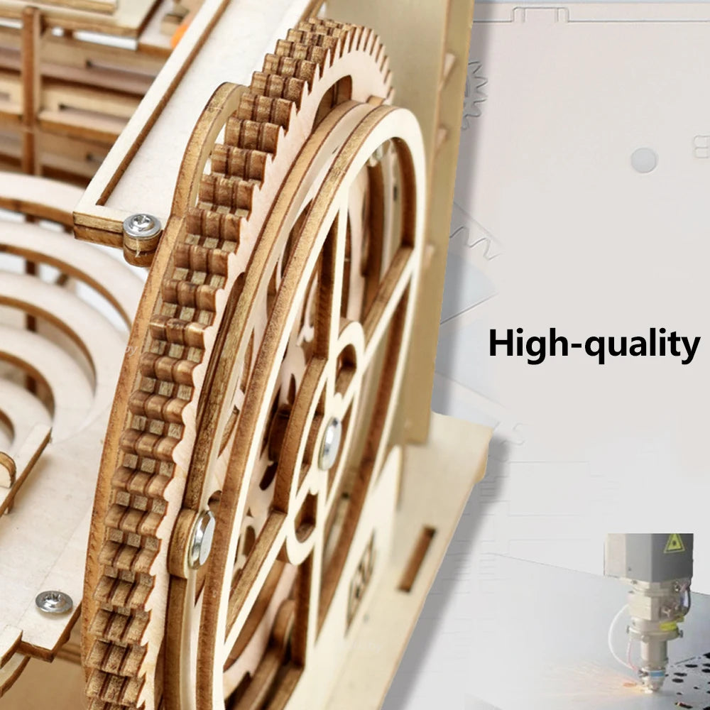 Maquette mécanique 3D en bois à monter soi-même – Kits de construction – Jeu de labyrinthe à billes avec 4 billes – Cadeau pour adultes et enfants
