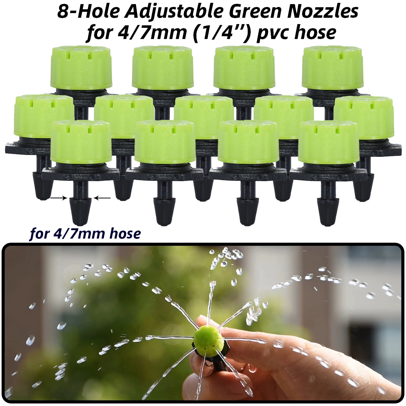 Kit d'irrigation goutte à goutte pour jardin 5-30M Tuyau 1/4'' Système d'arrosage automatique Économie d'eau portable réglable pour plantes et fleurs de serre