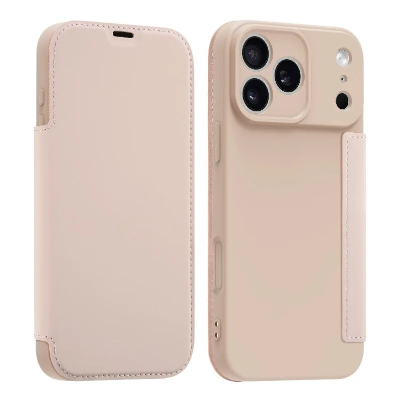 Luxury Leather Original Liquid Silicone Flip Wallet Card Case For iPhone 17 16 15 14 11 12 13 Pro Max Air XS 8 7 Plus Soft Cover