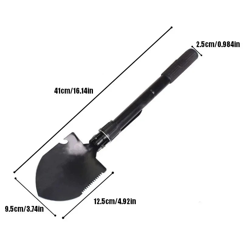 1 pelle pliante multifonction, outils de jardinage, mini-pelle télescopique à neige pour le camping, bêche pliable agricole d'extérieur pour le camping