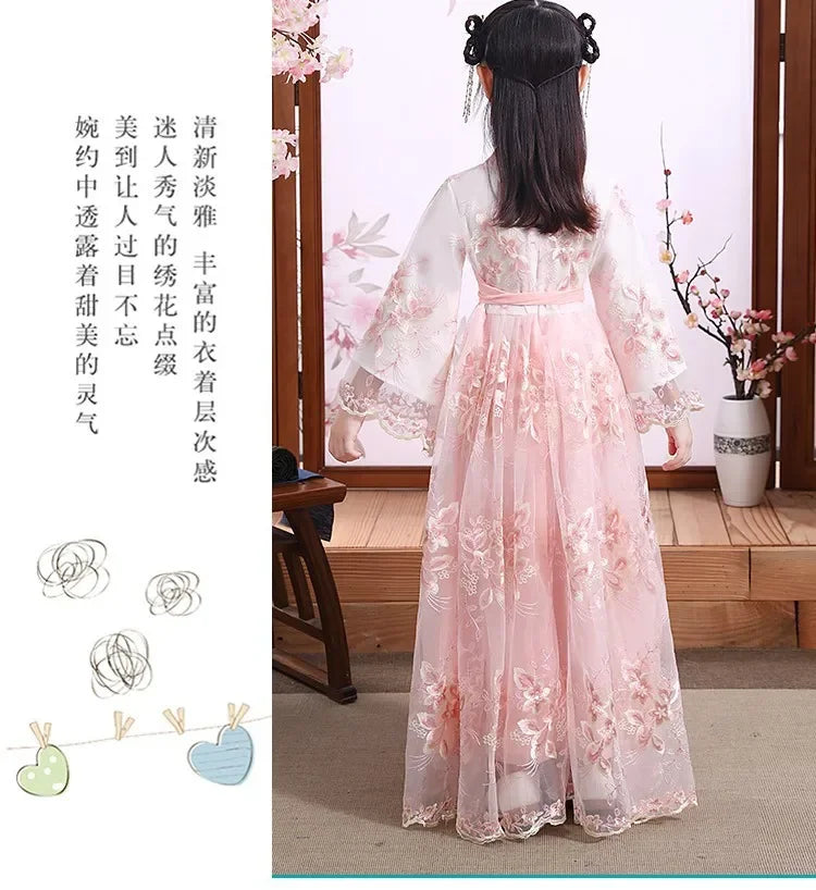 Robe chinoise Hanfu moderne pour fille, tenue d'Halloween de fée, Vêtements pour enfants, Vestidos, Costume traditionnel de Cosplay, Robes pour filles