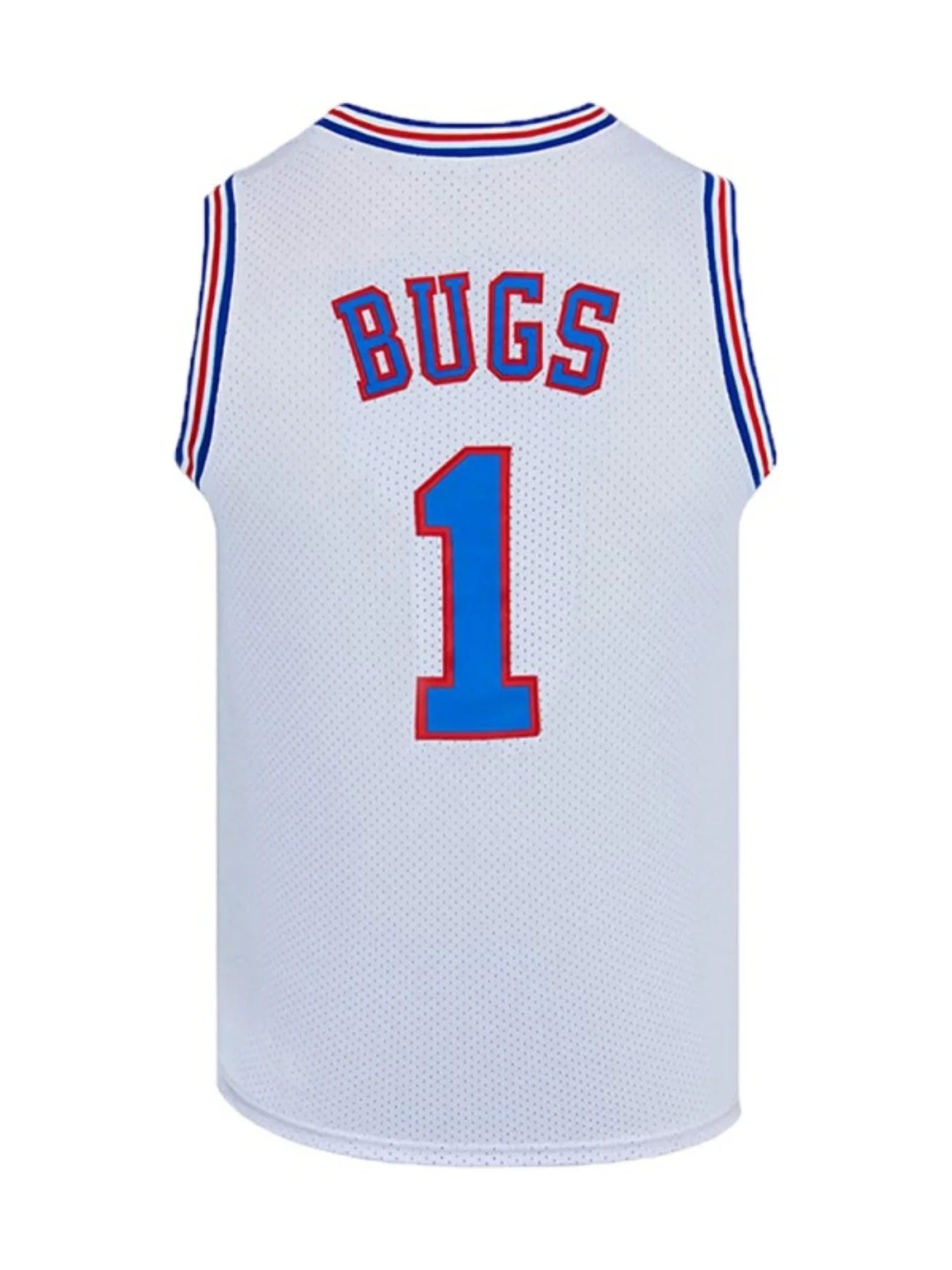 Herren Basketball Trikot Bugs #1 Space Movie Trikot Hip Hop Sportshirt Halloween Party Weiß S-3XL