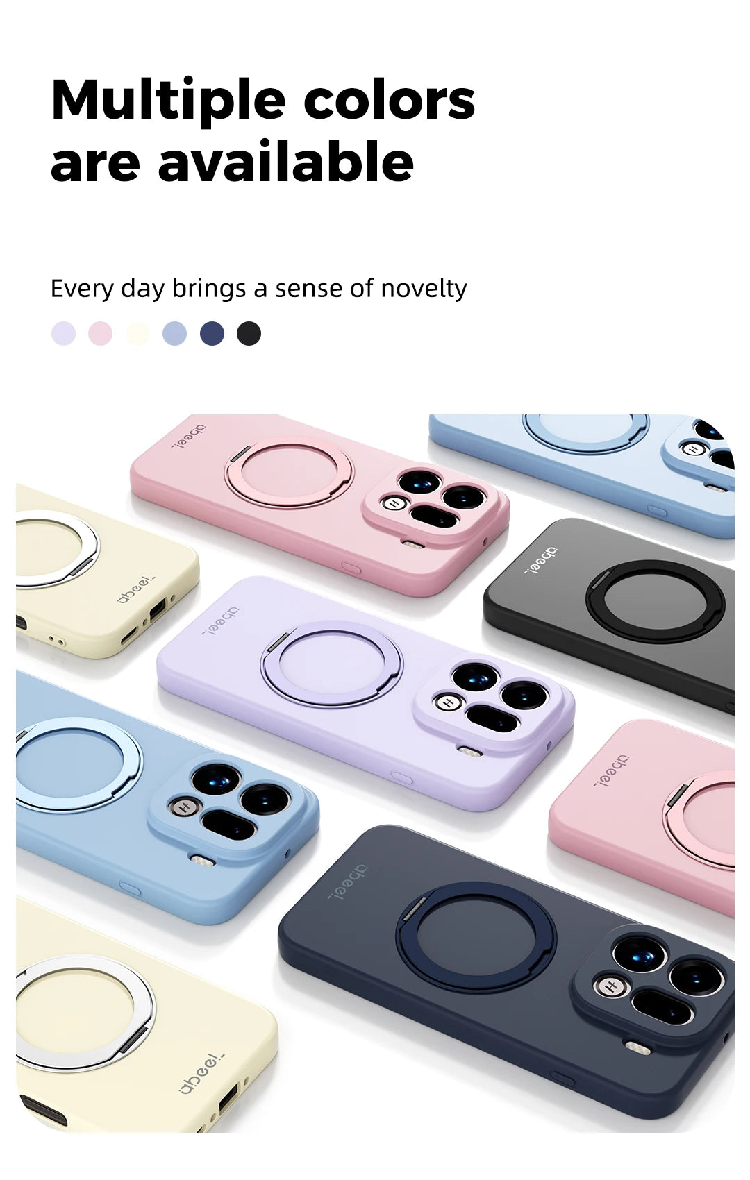 Pour étui OPPO Find X9 Pro en silicone liquide doux au toucher avec support magnétique pour anneau et doublure en fourrure, coque de téléphone portable souple