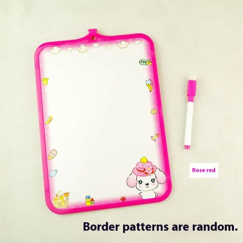 Tableau blanc pour enfants 26x19cm, effaçable à sec, cadre 4 couleurs, mini-tableau à dessin, petites ardoises à suspendre avec stylo
