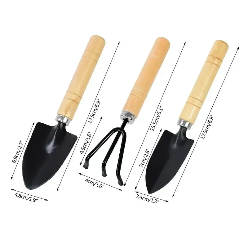 3er-Set Mini-Gartengeräte für Gartenpflanzen, Blumentopf, Kakteen, Gemüse, Graben, Jäten, Zimmerpflanzen, kleine Gartenwerkzeuge