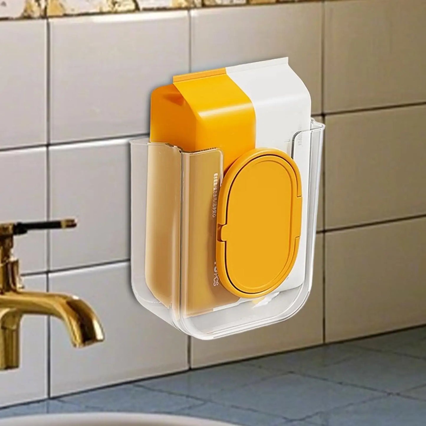 Stanzfreie Toilettenpapierhalter-Box, Feuchttücherbox, Wandhalterung für Feuchttücher, Taschentuch-Organizer, selbstklebender Papierhandtuchspender