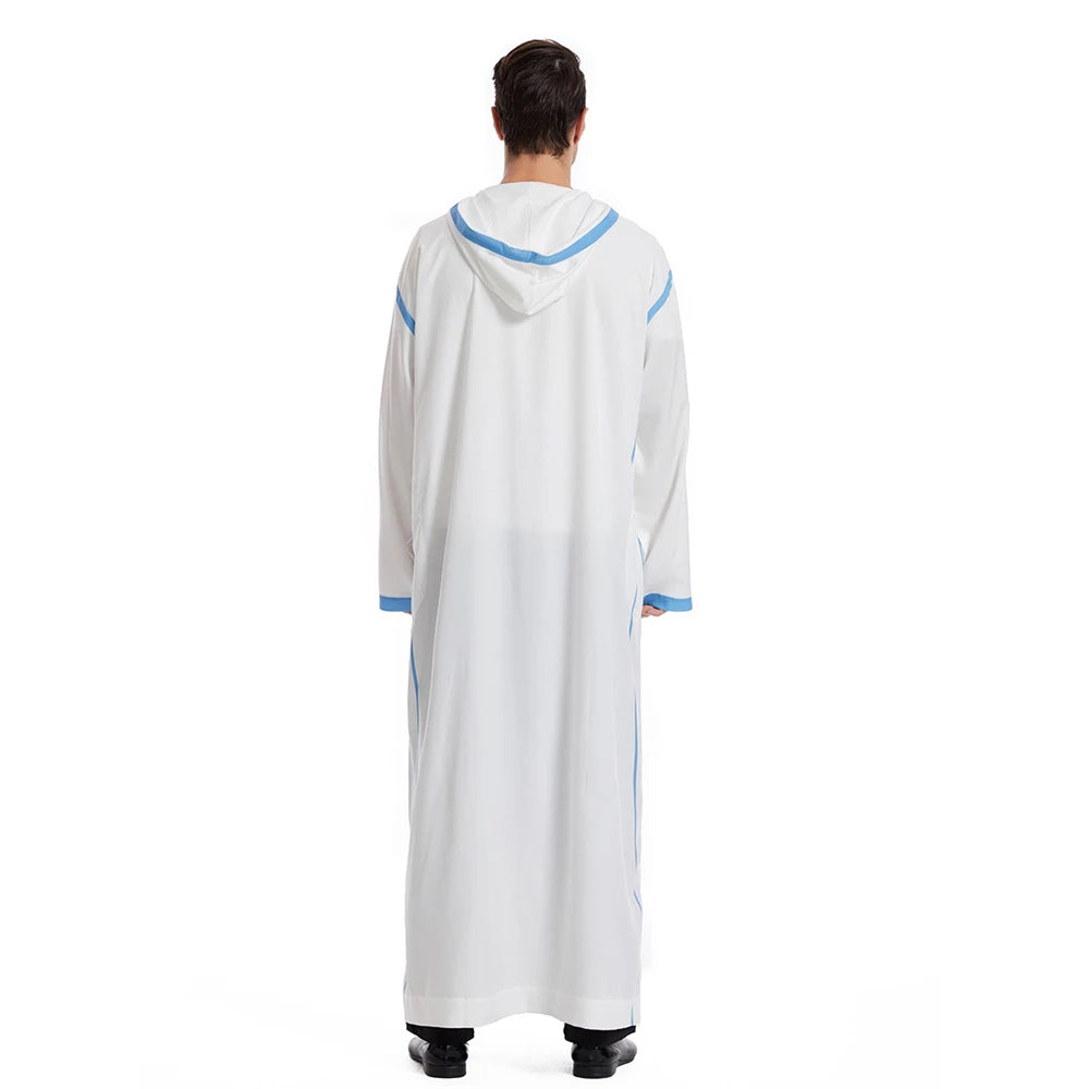 Islam Herren Kapuzen Maxikleid Jubba Thobe Saudi Arabisches Gewand Marokko Kaftan Dubai Türkei Abaya Muslimische Kleidung Ramadan Abayas Kleid
