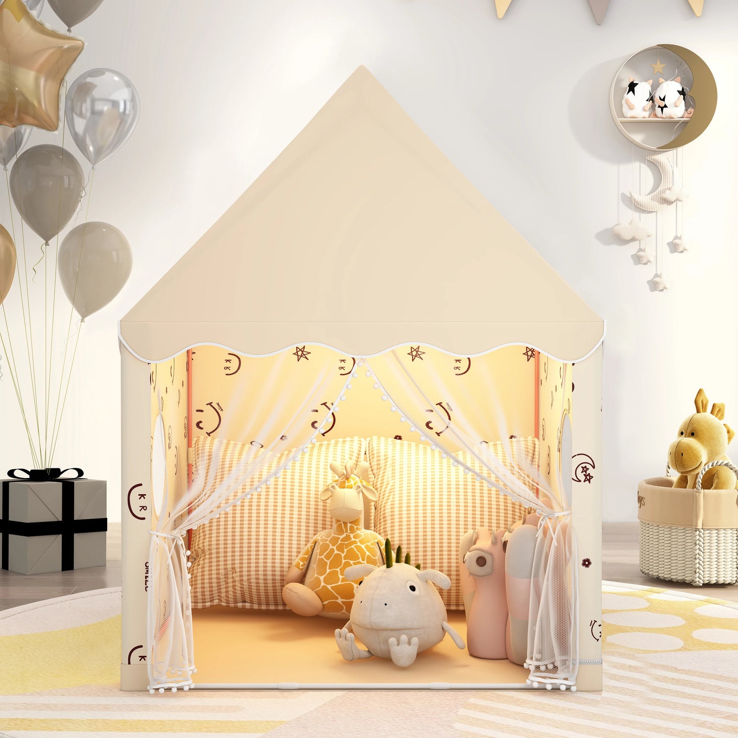 Children's Fun Toy Tent, Princess Fairy Tale Play Castle, Outdoor Portable Playhouse, Great Holiday Gift for Boys and Girls, Christmas Gift, Accessories Not Included