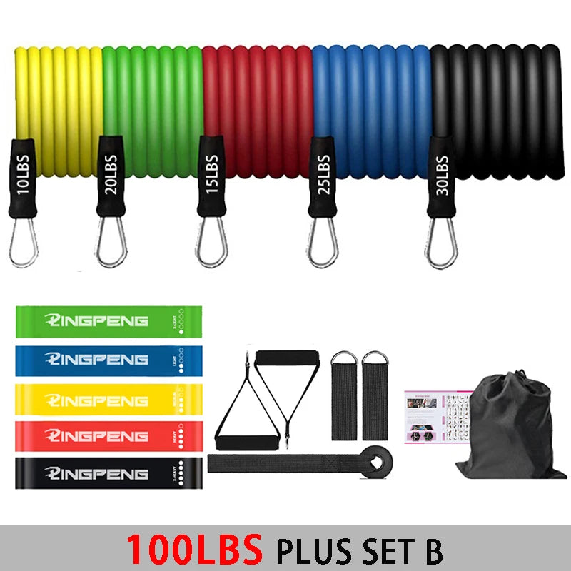 Fitness Widerstandsgummi Yoga Elastisches Band Upgrade Trainingsstange Set Pilates Training Übungsfitnessgeräte Zugseil