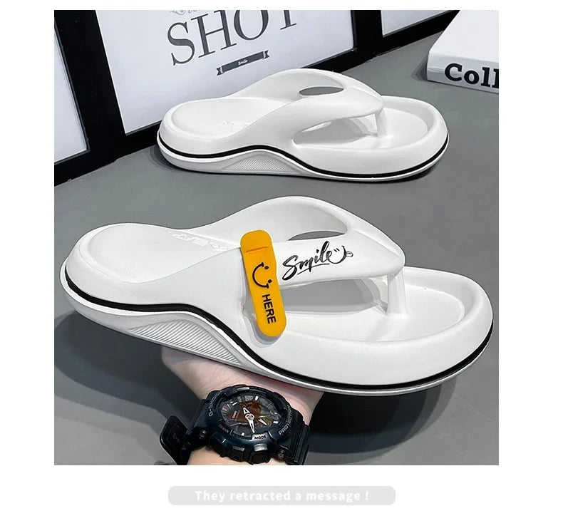 Neue Hausschuhe für Männer und Frauen, Flip-Flops, Sandalen für drinnen und draußen, Strand, superweiche Unterseite, Pantoletten, rutschfeste, dick besohlte Herren-Hausschuhe