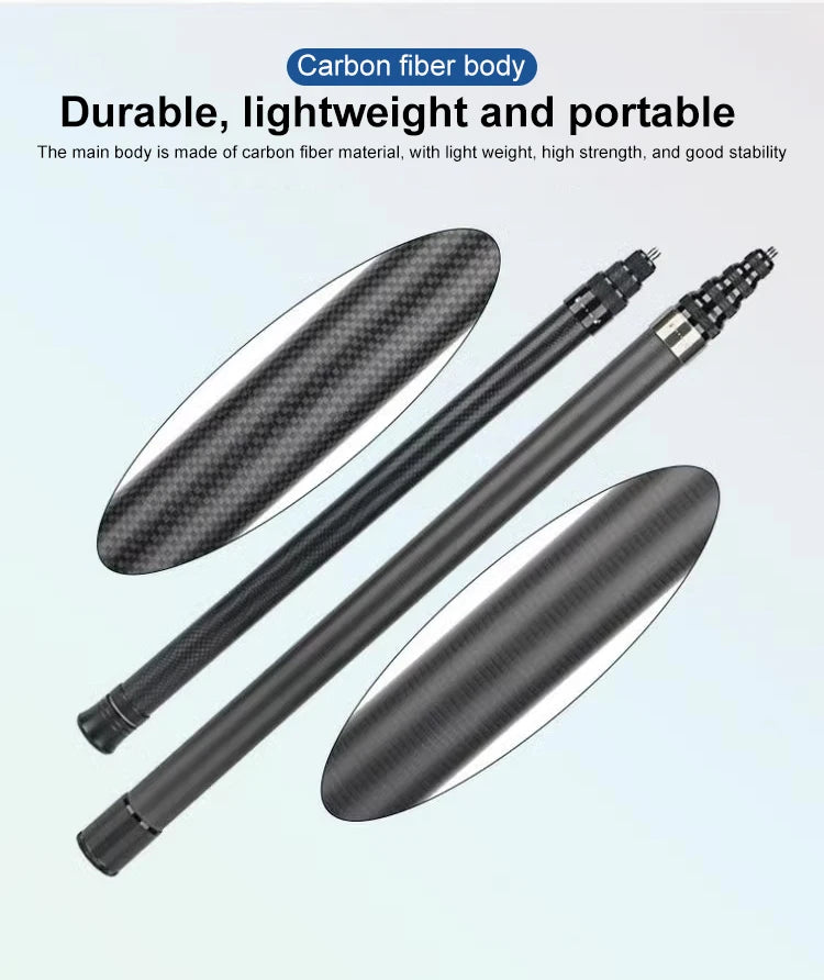 HONGDAK Monopode extensible en fibre de carbone de 3 m, édition étendue, perche à selfie invisible pour Insta360 X3 X2, trépied pour GoPro