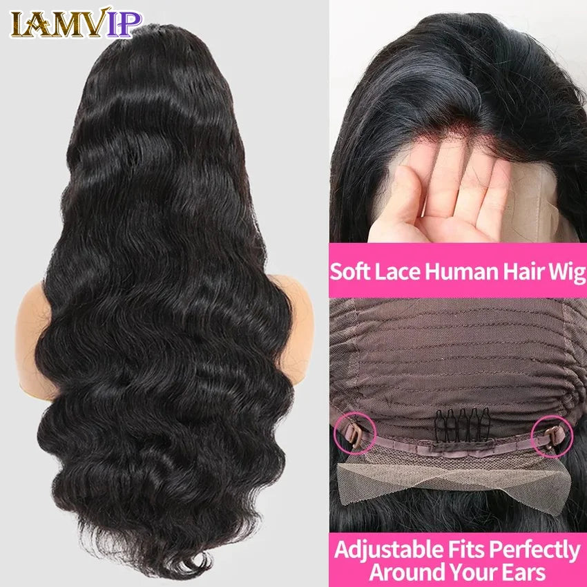 250 % 30–36 Zoll Body Wave 13x6 HD-Frontal Echthaar, vorgezupft, Spitze, brasilianisch Remy 13x4 Frontperücke 4x4 Verschluss mit HD-Vollspitze