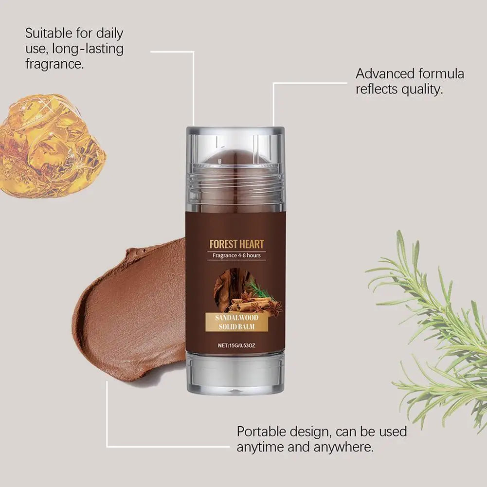Sandelholz Festparfüm für Männer Holzig Leichtes Parfüm Balsam Langanhaltender Duft Deo-Stick Geruchsentferner Feste Balsame