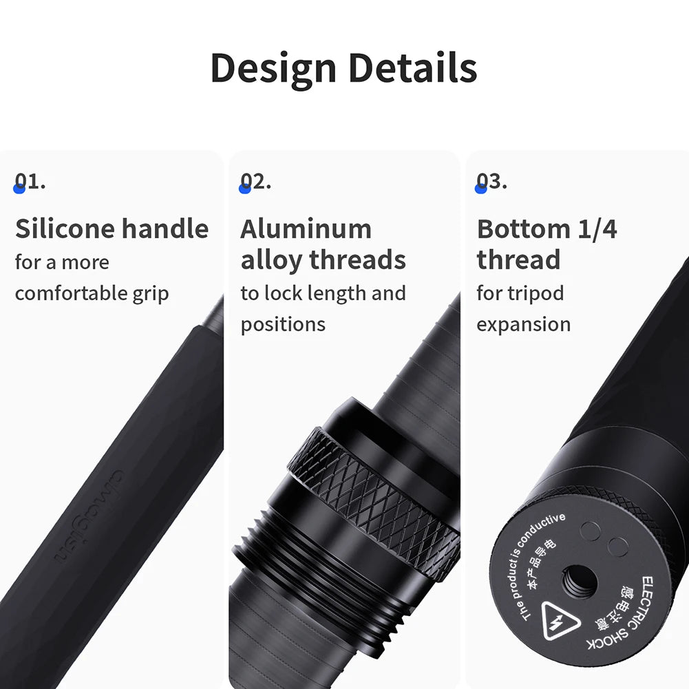 Invisible Selfie Stick Carbon Fiber Extension Pole Adjustable Hand Grip for Insta360 X5 X4 X3 for OSMO for GoPro Hero
