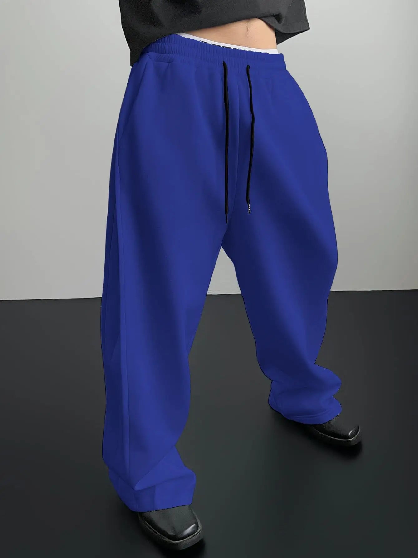 Pantalon de survêtement large Y2K Harajuku pour femmes, streetwear, ample, surdimensionné, gris, de sport, taille haute, avec cordon de serrage, décontracté