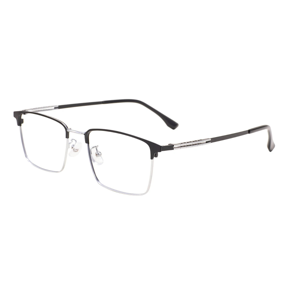 Monture de lunettes rectangulaires confortables en métal avec barre supérieure, pour hommes d'affaires, avec monture complète, pour verres correcteurs optiques