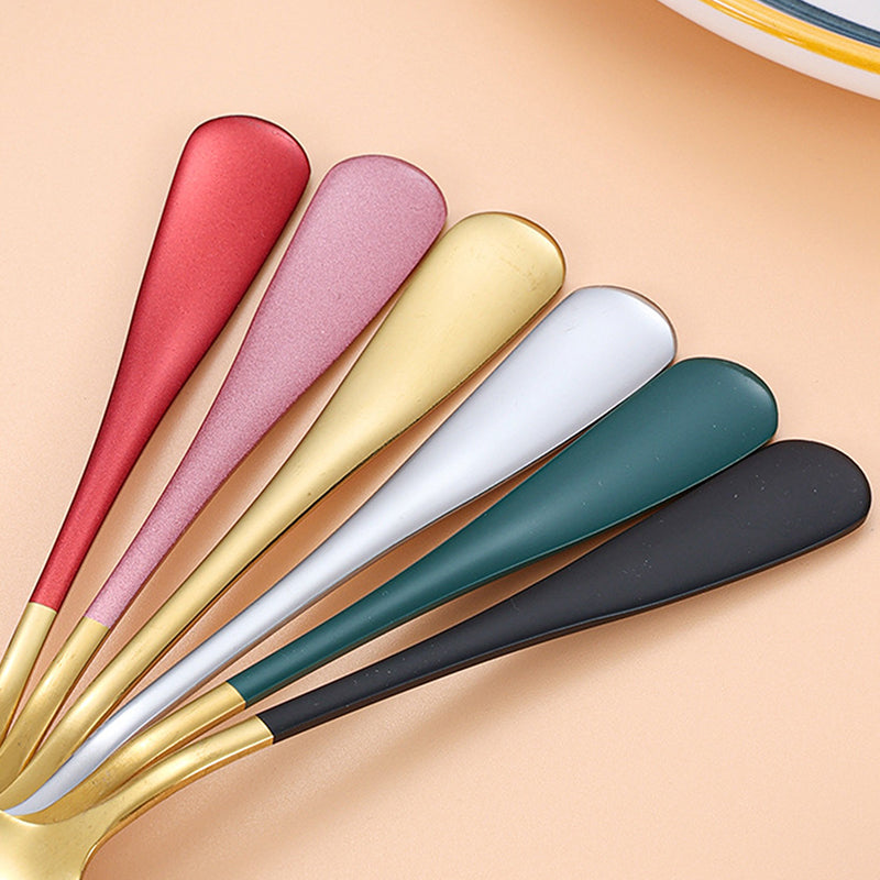 1 Pc Stainless Steel Korea Soup Spoons Home Kitchen Ladle Capacity Gold Silver Mirror Polished Flatware For Coffee Tableware