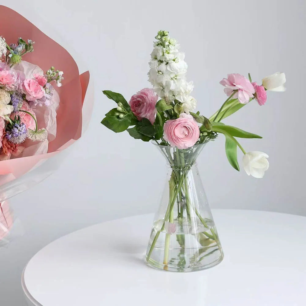1 vase en cristal d'imitation, vase en plastique transparent créatif anti-chute, pot de fleurs transparent durable, vases de décoration modernes pour la maison