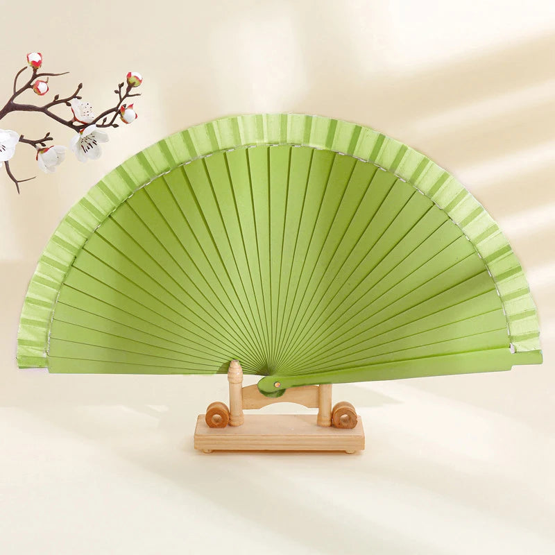1PC Plain Wood Folding Hand Held Fans Solid Color Spanish Dance Performance Wooden Fans Wedding Hand-Painted Ornament Gift