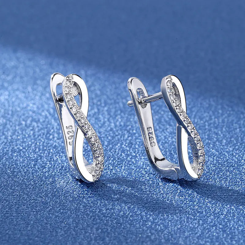 Ohrringe aus 925er Sterlingsilber, Schmuck, hochwertige Retro-Ohrringe mit einfachem Muster, lila-weiße Zirkon-Ohrringe, Bestseller