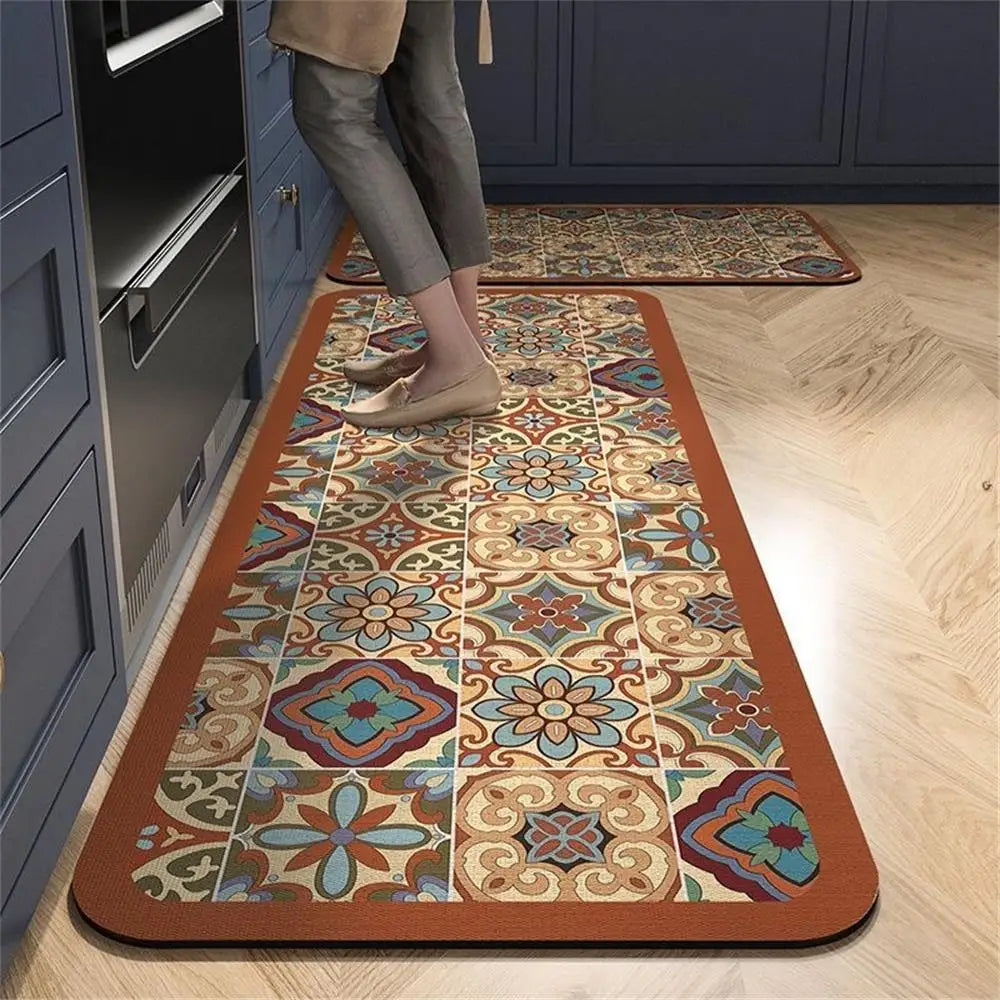 1 TAPIS de sol de cuisine imperméable, antidérapant, anti-saleté Tapis de pied Tapis de sol domestique Tapis long en velours cristal Tapis de porte 바닥 깔개