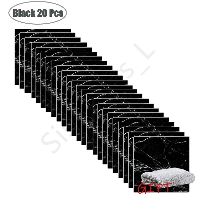 Simulierte dicke Marmorfliesen Wandaufkleber PVC Wasserdicht Selbstklebend Wohnzimmer Toilette Küche Zuhause Bodenaufkleber