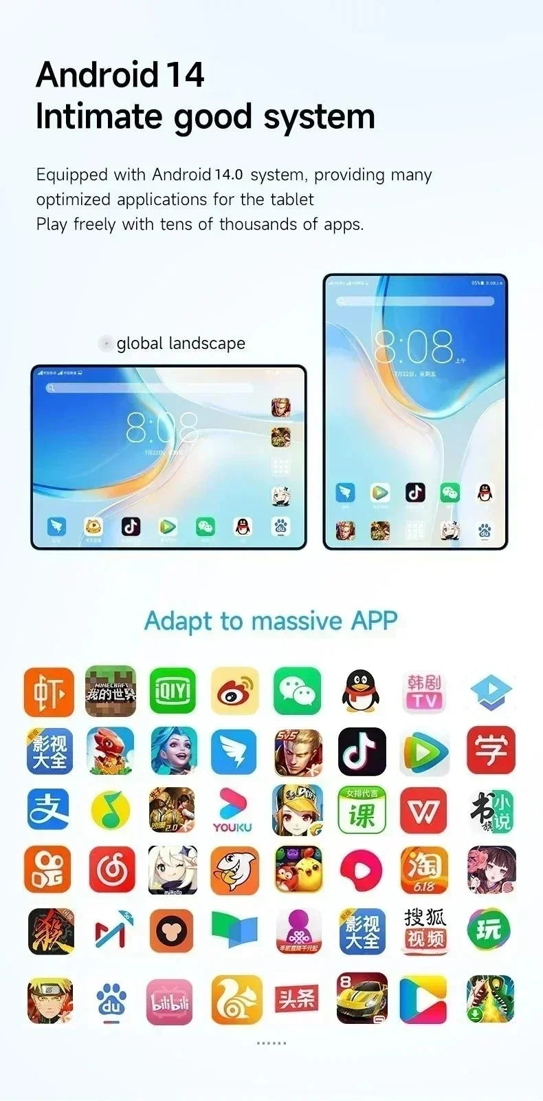 Tablette PC iPad Air Pro 2025 11" Android 14 22Go+2To Snapdragon8Gen3 20000mAh 4G/5G Double SIM Bluetooth WiFi